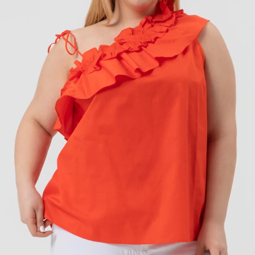 Harshman One Shoulder Top Petra 1X Coral